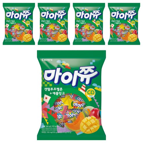 마이쮸 필로우 캔털루프멜론 + 애플망고 캔디, 284g, 5개