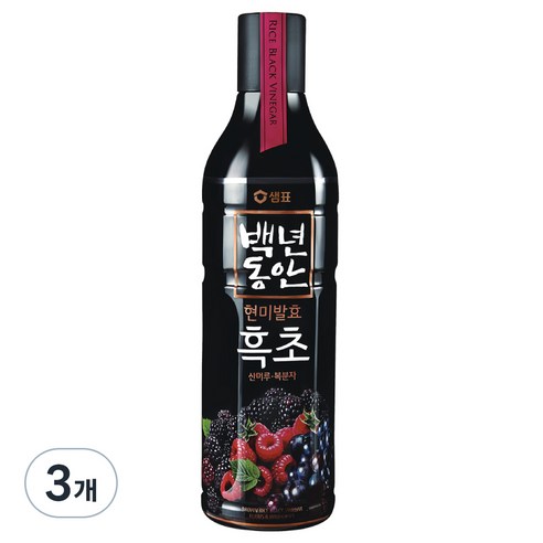 샘표 백년동안 산머루 복분자 현미발효 흑초, 900ml, 1개