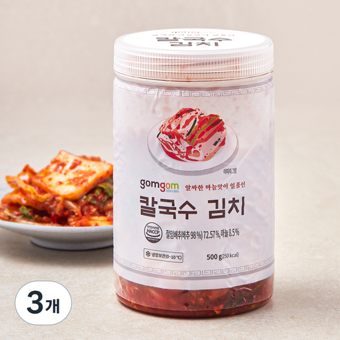 곰곰 칼국수 김치, 500g, 3개