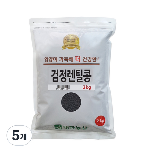 대한농산 검정렌틸콩, 5개, 2kg