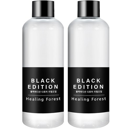 바이향 블랙에디션 디퓨저 리필 오일 2p, 200ml, 힐링숲속향