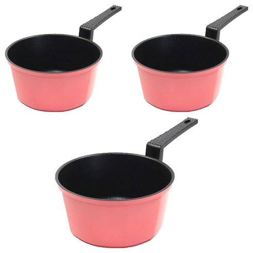 키친아트 본 소스팬 편수냄비, 16cm, 핑크, 3개