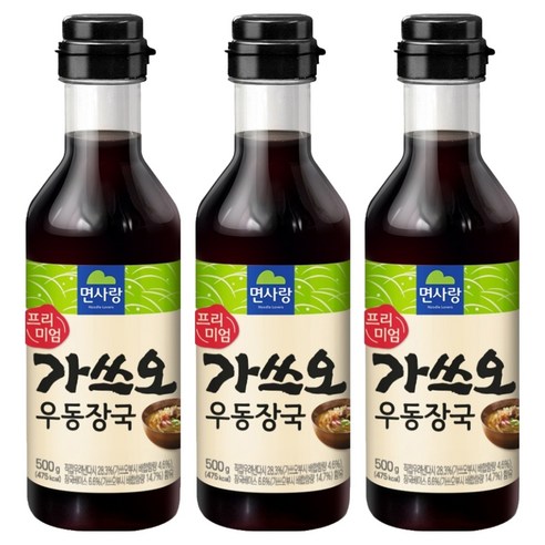 면사랑 프리미엄 가쓰오 우동장국, 500g, 3개