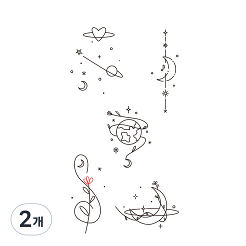 비비에라 반영구적 패션 타투 스티커 85 x 150 mm, W-0731, 2개
