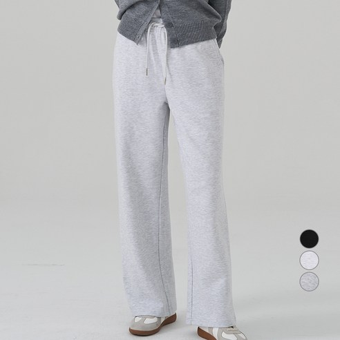 ELLE PARIS 여성용 세미 와이드핏 데일리 스웻팬츠, M(28), 라이트그레이