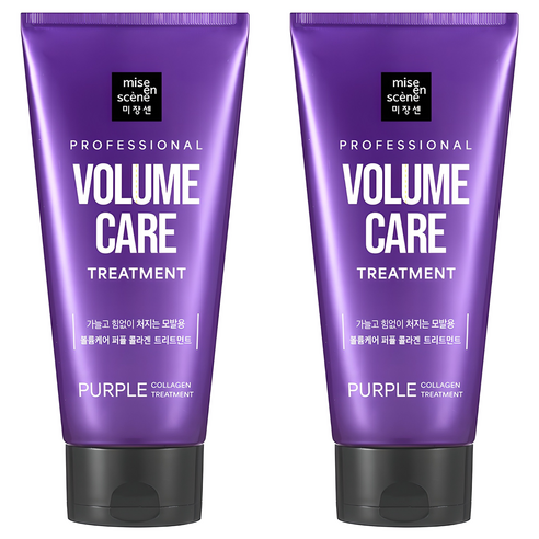 미쟝센 볼륨케어 퍼플 콜라겐 트리트먼트 프루티 플로럴향, 330ml, 2개