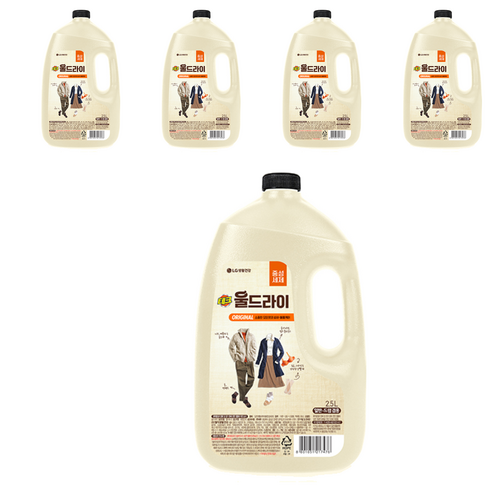 테크 울드라이 오리지널 중성세제 본품, 2.5L, 5개