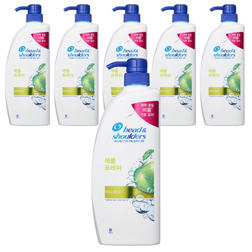 헤드앤숄더 애플 프레쉬 샴푸 사과향, 850ml, 6개