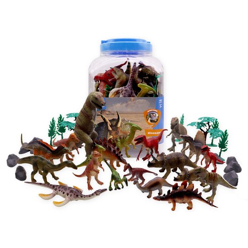시간 여행을 떠나는 마법, 다이노랩 사각 버켓 공룡 피규어 세트 40p 탐험기 공룡피규어