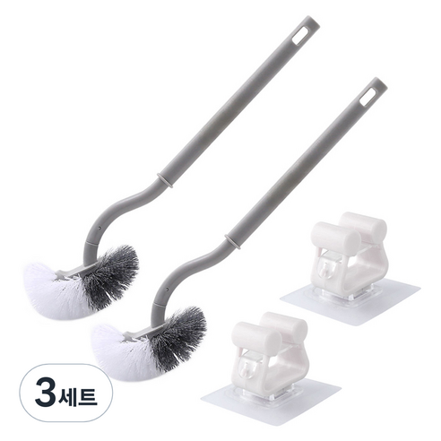 모나코올리브 매직클린 에스커브 변기솔 2p + 이지걸이 2p 세트, 그레이(변기솔), 3세트