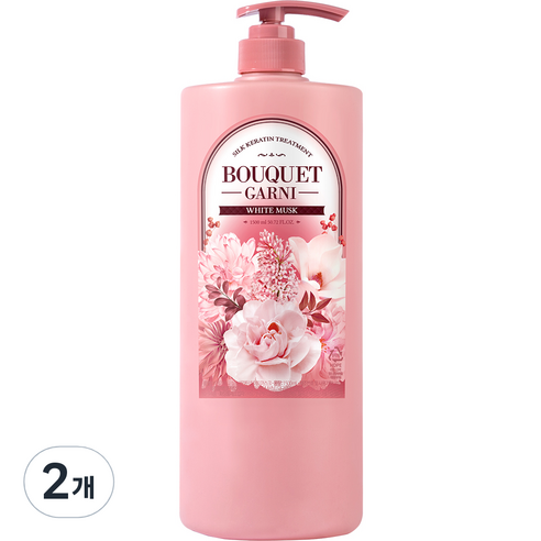 부케가르니 실크 케라틴 트리트먼트 화이트머스크, 1500ml, 2개