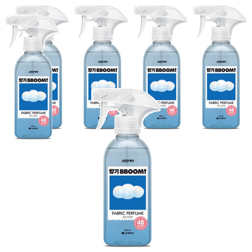샤프란 케어 섬유탈취제 향기뿜 클린코튼향, 400ml, 6개
