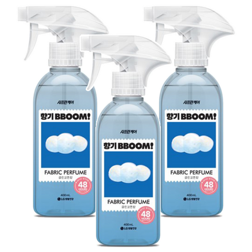 샤프란 케어 섬유탈취제 향기뿜 클린코튼향, 400ml, 3개
