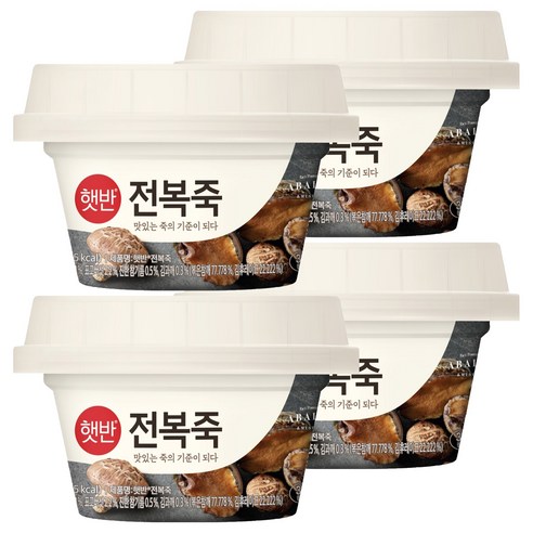 햇반 전복죽, 4개, 267g