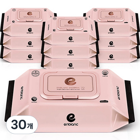 앙블랑 인디핑크 아기물티슈 캡형 63gsm, 72개입, 30개
