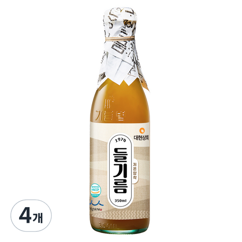대현상회 저온압착 들기름, 4개, 350ml