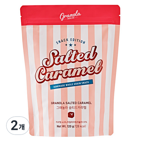 그래놀라하우스 솔티드카라멜 시리얼, 120g, 2개