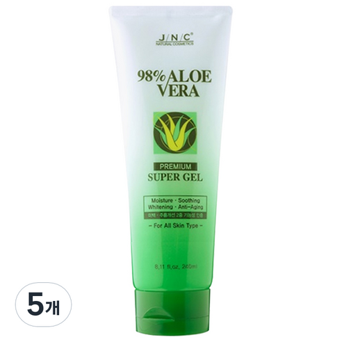 JNC 알로에베라 프리미엄 슈퍼젤, 240ml, 5개