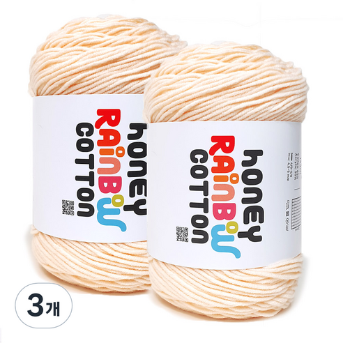 니뜨 허니 레인보우 코튼 뜨개실 100g, 349연피치, 3개
