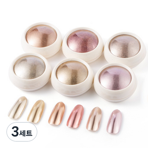 애쉬 미러 네일파우더 6종 세트, 혼합색상, 3세트