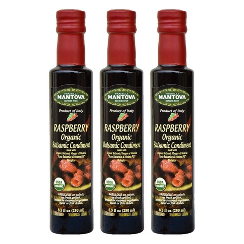 만토바 모데나 오가닉 라즈베리향 발사믹 식초, 250ml, 3개