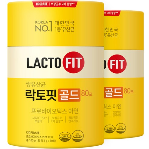 종근당건강 락토핏 골드, 160g, 2개
