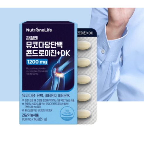 뉴트리원 관절엔 뮤코다당단백 콘드로이친 플러스 DK 1200mg 51g, 60정, 3개