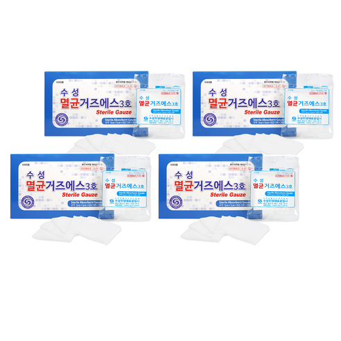 수성 멸균 거즈 에스 5 x 5 cm 3호 5p x 20포, 4개