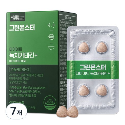 그린몬스터 다이어트 녹차카테킨+ 15.4g, 28정, 7개