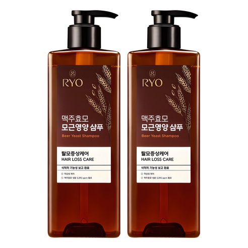 려 맥주효모 모근영양 탈모증상케어 샴푸, 600ml, 2개