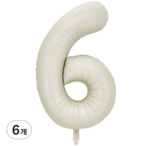 팡파티 숫자 레터링 풍선 101cm 6, 화이트, 6개