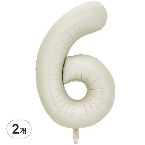 팡파티 숫자 레터링 풍선 101cm 6, 화이트, 2개