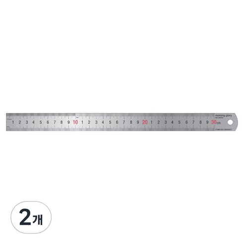 모닝글로리 스테인레스 자 30cm, 혼합색상, 2개
