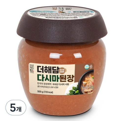 더해담 다시마 된장, 500g, 5개