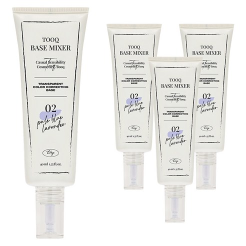 투크 트렌스페어런트 컬러 코렉팅 수채화 베이스 40ml, 4개, 02페일블루라벤더
