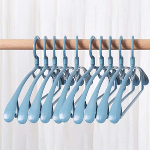 메디치트 미끄럼방지 어깨뿔 방지 라운드 옷걸이, 블루, 10개입