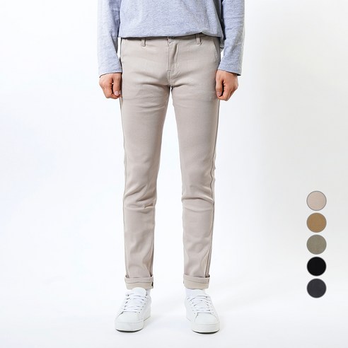 언탭트 남성용 사계절 빅사이즈 마약 면 스판 원단 바지