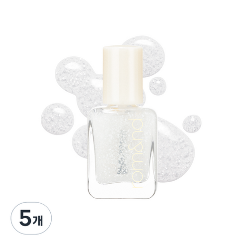 롬앤 무드 페블 네일, W02 화이트 버블, 7g, 5개