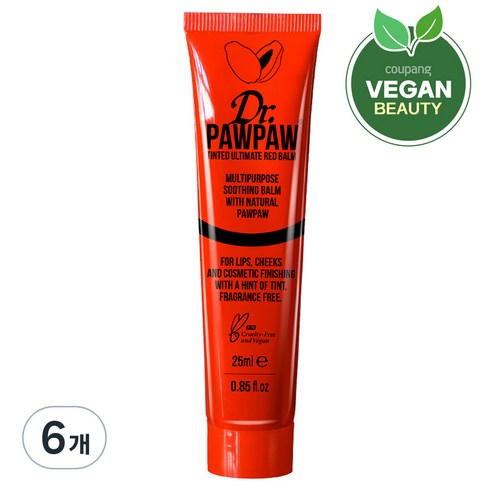 닥터포포 틴티드 컬러 멀티밤 25ml, 레드, 6개