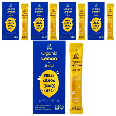 맑은농장 NFC 착즙 유기농 레몬즙 14p, 5개, 280ml