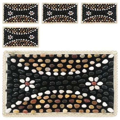 에코벨 자갈 지압 돌매트 꽃길 40 x 60 cm, 혼합색상, 5개