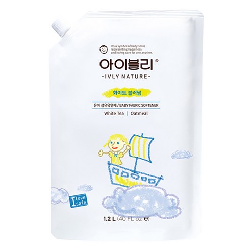 아이블리네이쳐 오트밀 성분 섬유유연제 화이트 블러썸향 본품, 1개, 1.2L