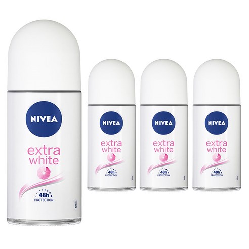 니베아 롤온 엑스트라 화이트 데오드란트, 50ml, 4개