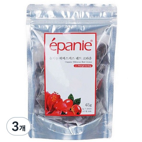 에빠니 유기농 히비스커스 레드크라운 삼각망 티백, 1.5g, 30개입, 3개