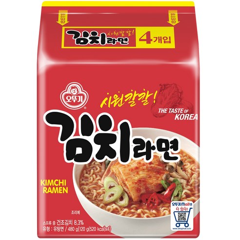 오뚜기 김치라면 120g, 4개