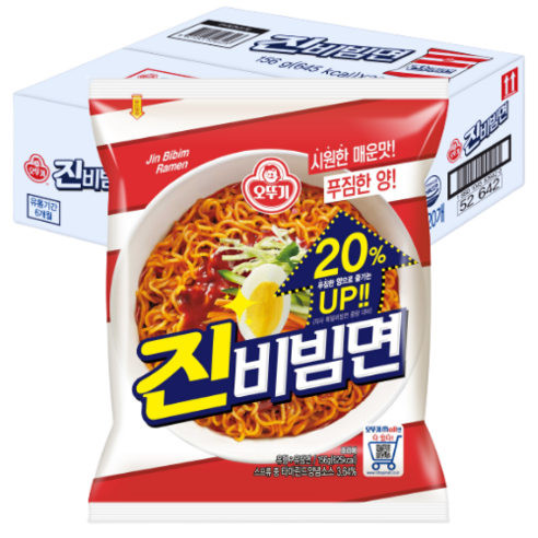 오뚜기 진비빔면 156g, 20개