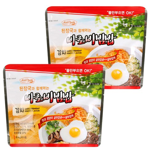 바로비빔밥 (김치) 140g 비상식량 전투식량, 1개