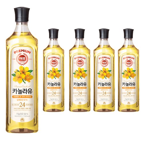 해표 카놀라유, 900ml, 5개 
가루/조미료/오일