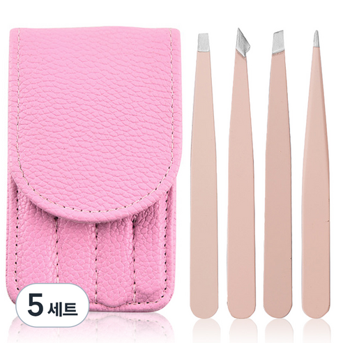 더들캣 미용 족집게 4종, 핑크, 5세트
