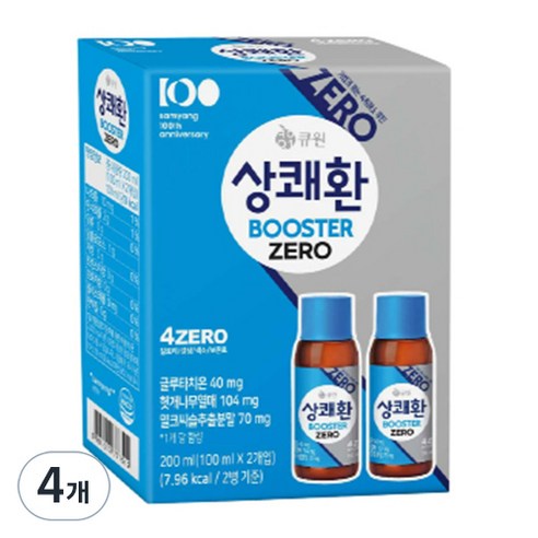 상쾌환 부스터 ZERO 숙취해소음료 2p, 200ml, 4개